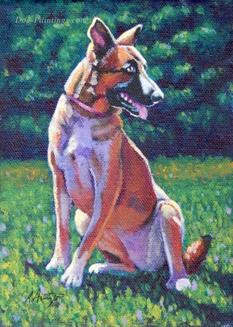 Picture of German Shepherd painting